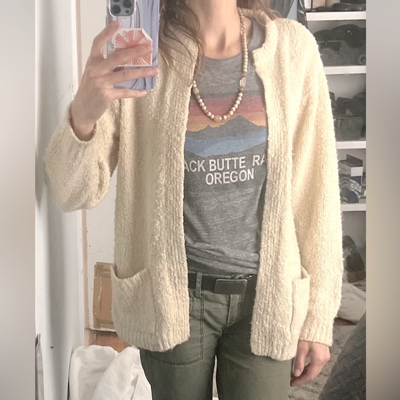 PARTNERS by MERVYNS |🧶Vintage 80s GrannyCore Crewneck Cardigan Pockets Sweater - Picture 2 of 8